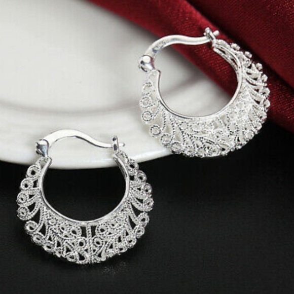 New 925 Sterling silver Hoop Earrings - Picture 4 of 4